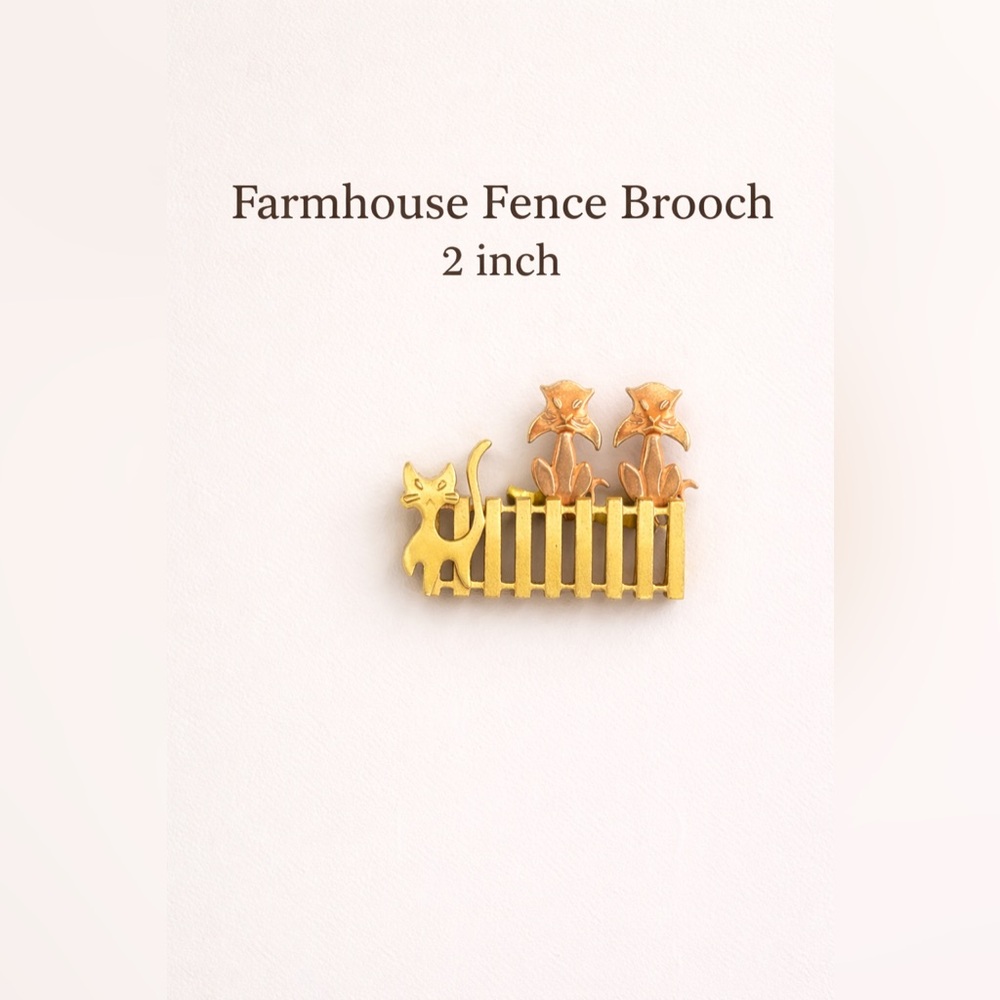 Cats On A Fence Brooch